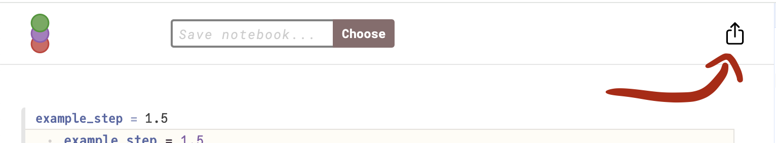 Screenshot of the Share button
